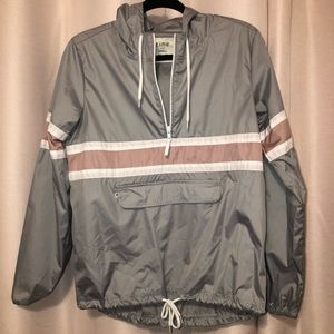Zine: Women’s Grey and Pink Windbreaker with Hood
